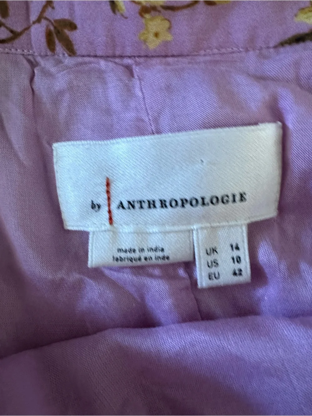 Anthropologie purple chiffon flowy floral maxi skirt ladies size 10 - Picture 4 of 10